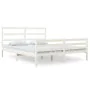 Solid white pine wood bed frame 150x200 cm by vidaXL, Beds and slatted bases - Ref: Foro24-3103719, Price: 139,68 €, Discount: %