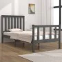 Gray pine wood single bed frame 90x190 cm by vidaXL, Beds and slatted bases - Ref: Foro24-3103875, Price: 100,81 €, Discount: %