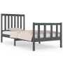 Gray pine wood single bed frame 90x190 cm by vidaXL, Beds and slatted bases - Ref: Foro24-3103875, Price: 100,81 €, Discount: %