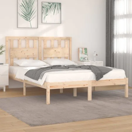 Solid pine wood bed frame 120x200 cm by vidaXL, Beds and slatted bases - Ref: Foro24-3103928, Price: 110,23 €, Discount: %