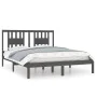 Solid gray pine wood bed frame 160x200 cm by vidaXL, Beds and slatted bases - Ref: Foro24-3104075, Price: 164,32 €, Discount: %