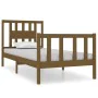 Honey brown solid wood single bed frame 75x190 cm by vidaXL, Beds and slatted bases - Ref: Foro24-3104091, Price: 109,67 €, D...