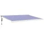 Retractable aluminum and blue and white fabric awning 4x3 m by vidaXL, Awnings - Ref: Foro24-3154573, Price: 945,69 €, Discou...