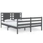 Small double bed frame gray pine wood 120x190 cm by vidaXL, Beds and slatted bases - Ref: Foro24-3104255, Price: 155,84 €, Di...