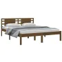 Solid wood bed frame King honey brown 150x200 cm by vidaXL, Beds and slatted bases - Ref: Foro24-3104226, Price: 173,72 €, Di...