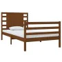 Solid pine wood bed frame honey brown 100x200 cm by vidaXL, Beds and slatted bases - Ref: Foro24-3104276, Price: 127,28 €, Di...