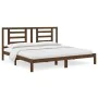 Honey brown solid pine wood bed frame 200x200 cm by vidaXL, Beds and slatted bases - Ref: Foro24-3104371, Price: 154,65 €, Di...