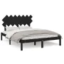 Black solid wood bed frame 140x190 cm by vidaXL, Beds and slatted bases - Ref: Foro24-3104852, Price: 157,70 €, Discount: %