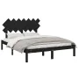 Black solid wood bed frame 140x190 cm by vidaXL, Beds and slatted bases - Ref: Foro24-3104852, Price: 157,70 €, Discount: %