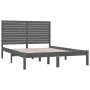 Solid gray pine wood bed frame 160x200 cm by vidaXL, Beds and slatted bases - Ref: Foro24-3104620, Price: 192,38 €, Discount: %