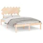 Small solid wood double bed frame 120x190 cm by vidaXL, Beds and slatted bases - Ref: Foro24-3104838, Price: 103,07 €, Discou...