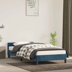 Dark blue velvet bed frame with headboard 80x200 cm by vidaXL, Beds and slatted bases - Ref: Foro24-347541, Price: 99,62 €, D...