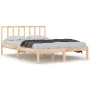 Solid pine wood bed frame 140x190 cm by vidaXL, Beds and slatted bases - Ref: Foro24-3105116, Price: 120,32 €, Discount: %