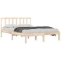 Solid pine wood bed frame 140x190 cm by vidaXL, Beds and slatted bases - Ref: Foro24-3105116, Price: 120,32 €, Discount: %