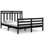 Black King Size solid wood bed frame 150x200 cm by vidaXL, Beds and slatted bases - Ref: Foro24-3105324, Price: 158,28 €, Dis...