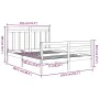 Black King Size solid wood bed frame 150x200 cm by vidaXL, Beds and slatted bases - Ref: Foro24-3105324, Price: 158,28 €, Dis...