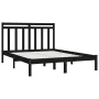 Black solid wood bed frame 140x190 cm by vidaXL, Beds and slatted bases - Ref: Foro24-3105234, Price: 155,80 €, Discount: %