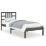 Black solid wood single bed frame 90x190 cm by vidaXL, Beds and slatted bases - Ref: Foro24-3105374, Price: 121,08 €, Discoun...