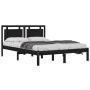 Black solid wood bed frame 140x190 cm by vidaXL, Beds and slatted bases - Ref: Foro24-3105519, Price: 184,15 €, Discount: %