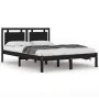 Estructura de cama de madera maciza negra 160x200 cm de vidaXL, Camas y somieres - Ref: Foro24-3105549, Precio: 213,92 €, Des...