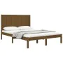 Honey brown solid pine wood bed frame 140x190 cm by vidaXL, Beds and slatted bases - Ref: Foro24-3105713, Price: 170,55 €, Di...