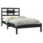 Black solid wood bed frame 100x200 cm by vidaXL, Beds and slatted bases - Ref: Foro24-3105659, Price: 120,96 €, Discount: %