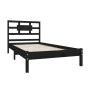 Black solid wood bed frame 100x200 cm by vidaXL, Beds and slatted bases - Ref: Foro24-3105659, Price: 120,96 €, Discount: %