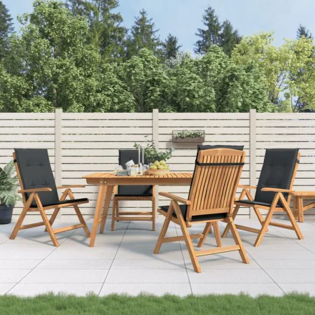 Reclining garden chairs and cushions 4 pcs solid teak wood by vidaXL, Garden chairs - Ref: Foro24-3196470, Price: 598,48 €, D...