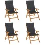 Reclining garden chairs and cushions 4 pcs solid teak wood by vidaXL, Garden chairs - Ref: Foro24-3196470, Price: 598,48 €, D...