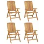 Reclining garden chairs and cushions 4 pcs solid teak wood by vidaXL, Garden chairs - Ref: Foro24-3196470, Price: 598,48 €, D...