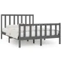 Gray solid wood bed frame King Size 150x200 cm by vidaXL, Beds and slatted bases - Ref: Foro24-3106840, Price: 161,76 €, Disc...