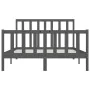 Gray solid wood bed frame King Size 150x200 cm by vidaXL, Beds and slatted bases - Ref: Foro24-3106840, Price: 161,76 €, Disc...