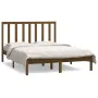 Honey brown solid pine wood bed frame 140x190 cm by vidaXL, Beds and slatted bases - Ref: Foro24-3106621, Price: 153,20 €, Di...