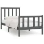 Gray solid wood bed frame 100x200 cm by vidaXL, Beds and slatted bases - Ref: Foro24-3106825, Price: 108,77 €, Discount: %