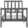 Gray solid wood bed frame 100x200 cm by vidaXL, Beds and slatted bases - Ref: Foro24-3106825, Price: 108,77 €, Discount: %