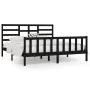 Solid black pine wood bed frame 200x200 cm by vidaXL, Beds and slatted bases - Ref: Foro24-3107637, Price: 199,06 €, Discount: %