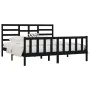 Solid black pine wood bed frame 200x200 cm by vidaXL, Beds and slatted bases - Ref: Foro24-3107637, Price: 199,06 €, Discount: %