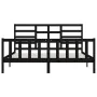 Solid black pine wood bed frame 200x200 cm by vidaXL, Beds and slatted bases - Ref: Foro24-3107637, Price: 199,06 €, Discount: %