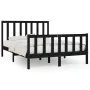 Black solid wood bed frame 120x200 cm by vidaXL, Beds and slatted bases - Ref: Foro24-3106832, Price: 173,53 €, Discount: %