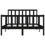 Black solid wood bed frame 120x200 cm by vidaXL, Beds and slatted bases - Ref: Foro24-3106832, Price: 173,53 €, Discount: %