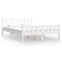 White solid wood bed frame 140x190 cm by vidaXL, Beds and slatted bases - Ref: Foro24-810660, Price: 118,70 €, Discount: %