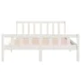 White solid wood bed frame 140x190 cm by vidaXL, Beds and slatted bases - Ref: Foro24-810660, Price: 118,70 €, Discount: %