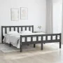 Gray solid wood bed frame 120x200 cm by vidaXL, Beds and slatted bases - Ref: Foro24-810676, Price: 120,98 €, Discount: %