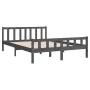 Gray solid wood bed frame 120x200 cm by vidaXL, Beds and slatted bases - Ref: Foro24-810676, Price: 120,98 €, Discount: %