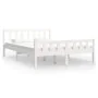 Small double bed frame white solid wood 120x190cm by vidaXL, Beds and slatted bases - Ref: Foro24-810650, Price: 150,48 €, Di...