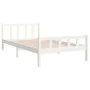 Weißer Massivholzbettrahmen 90x200 cm von vidaXL, Betten und Lattenroste - Ref: Foro24-810665, Preis: 83,61 €, Rabatt: %