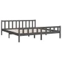 Gray solid wood double bed frame 180x200 cm by vidaXL, Beds and slatted bases - Ref: Foro24-810696, Price: 157,30 €, Discount: %