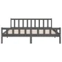 Gray solid wood double bed frame 180x200 cm by vidaXL, Beds and slatted bases - Ref: Foro24-810696, Price: 157,30 €, Discount: %