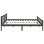 Gray solid wood double bed frame 180x200 cm by vidaXL, Beds and slatted bases - Ref: Foro24-810696, Price: 157,30 €, Discount: %