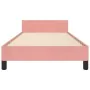 Pink velvet bed frame with headboard 90x190 cm by vidaXL, Beds and slatted bases - Ref: Foro24-347548, Price: 99,72 €, Discou...